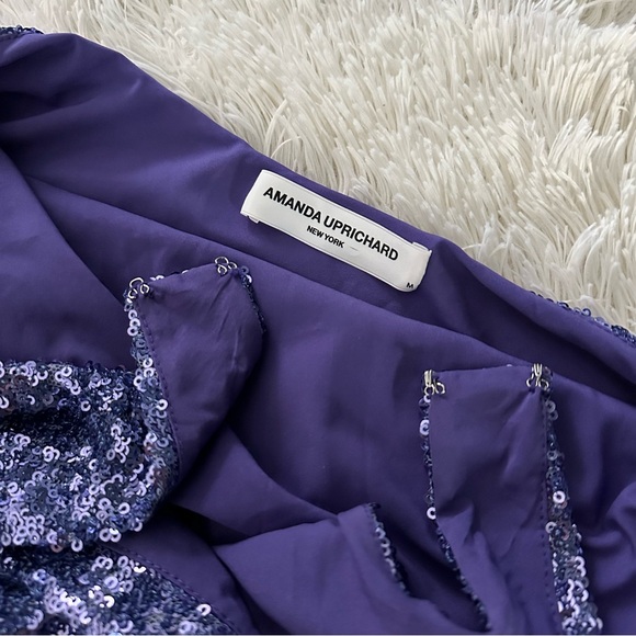Amanda Uprichard Samba Sequin Halter Midi Dress Gown Medium - Picture 10 of 15